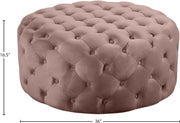 Addison Velvet Upholstered Ottoman in Pink - 122Pink