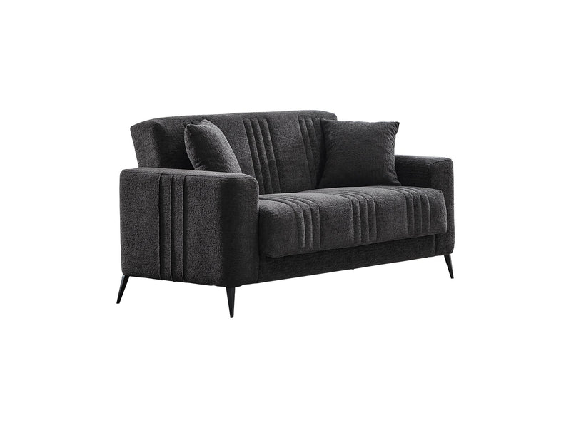 Adela 3-pieces (Sofa & Loveseat & Chair) Livingroom Set Anthracite in Anthracite - 101-ADE-ELI10-321