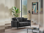 Adela 3-pieces (Sofa & Loveseat & Chair) Livingroom Set Anthracite in Anthracite - 101-ADE-ELI10-321