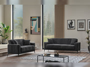 Adela 3-pieces (Sofa & Loveseat & Chair) Livingroom Set Anthracite in Anthracite - 101-ADE-ELI10-321