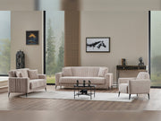 Adela 3-pieces (Sofa & Loveseat & Chair) Livingroom Set Cream in Cream - 101-ADE-ELI02-321