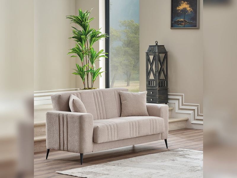 Adela 3-pieces (Sofa & Loveseat & Chair) Livingroom Set Cream in Cream - 101-ADE-ELI02-321