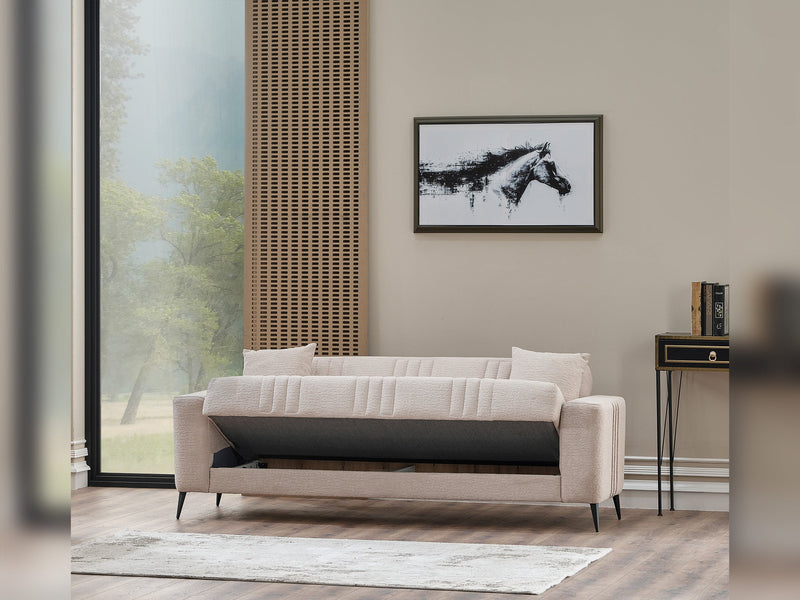 Adela 3-pieces (Sofa & Loveseat & Chair) Livingroom Set Cream in Cream - 101-ADE-ELI02-321