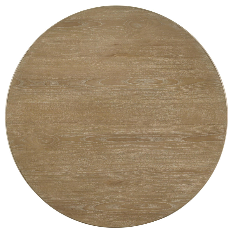 Adina 2-piece Round Coffee Table Set Distressed Light Brown - 722938-S2