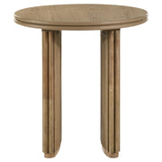 Adina 2-piece Round Coffee Table Set Distressed Light Brown - 722938-S2