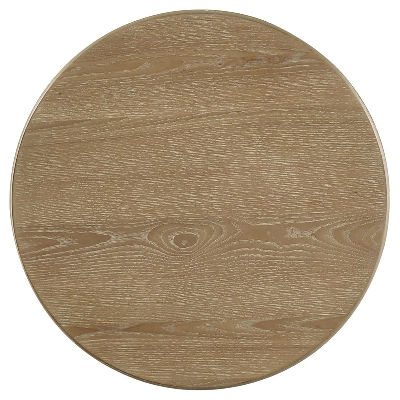 Adina 2-piece Round Coffee Table Set Distressed Light Brown - 722938-S2