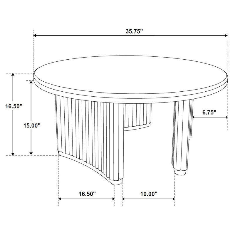 Adina 36-inch Round Wood Coffee Table Distressed Light Brown - 722938