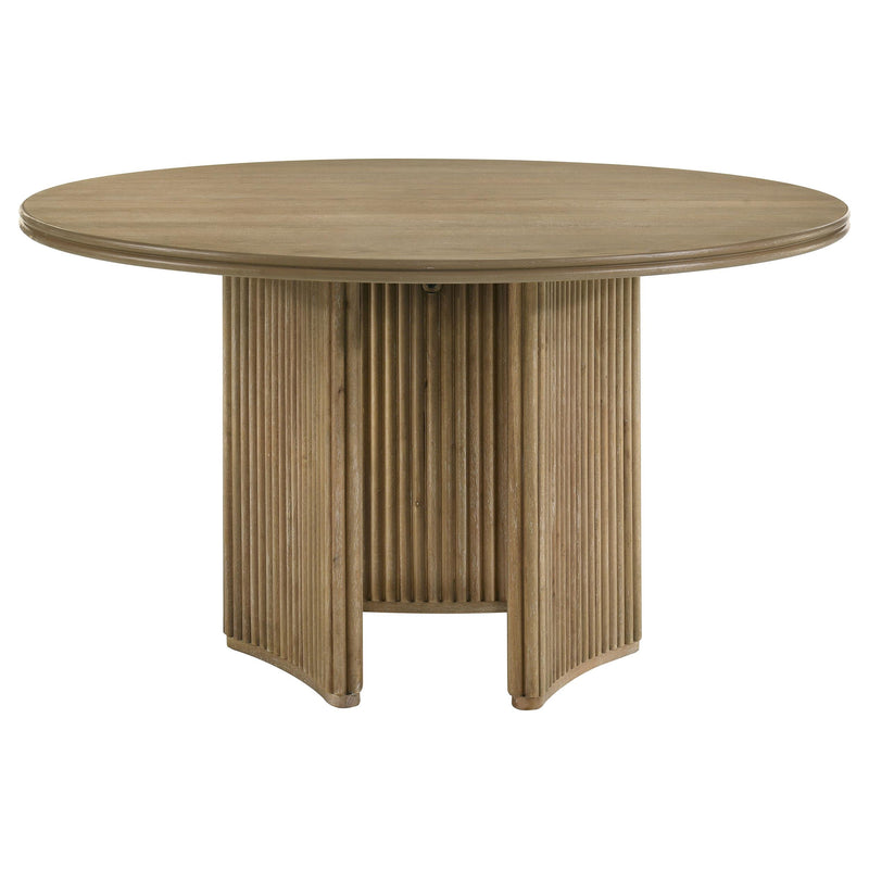 Adina 5-piece Round Dining Table Set Distressed Light Brown - 193610-S5
