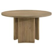 Adina 5-piece Round Dining Table Set Distressed Light Brown - 193610-S5