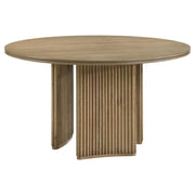 Adina 53-inch Round Wood Dining Table Distressed Light Brown - 193610