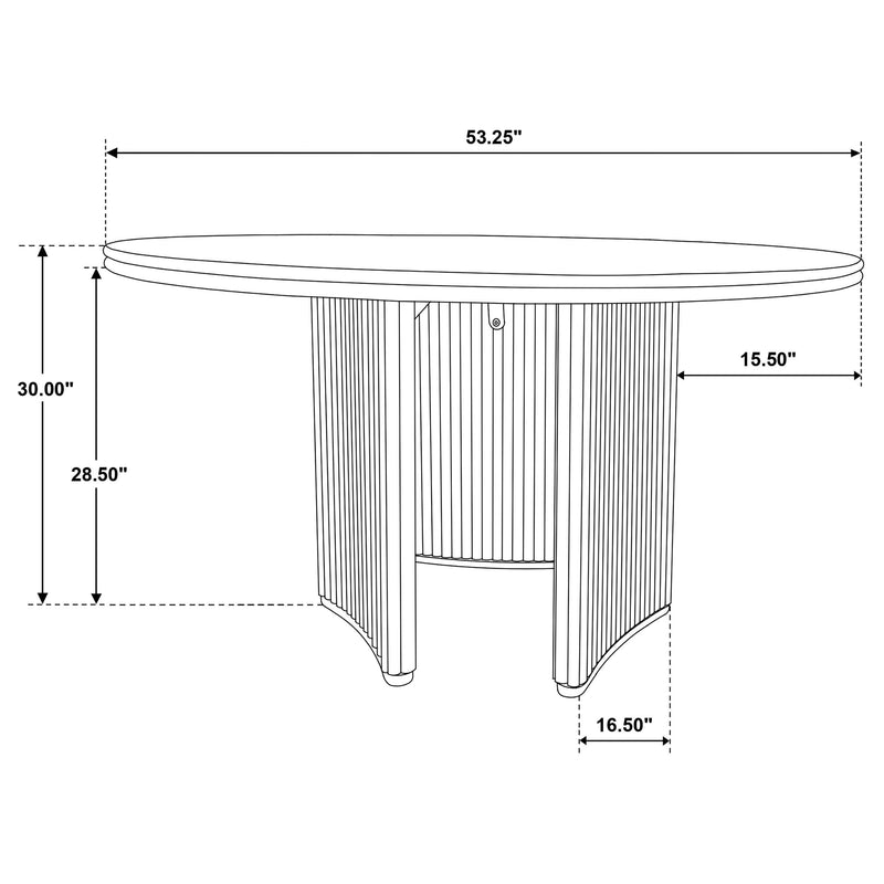 Adina 53-inch Round Wood Dining Table Distressed Light Brown - 193610