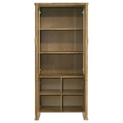 Adina 77-inch Tall Display Cabinet Distressed Light Brown - 193616