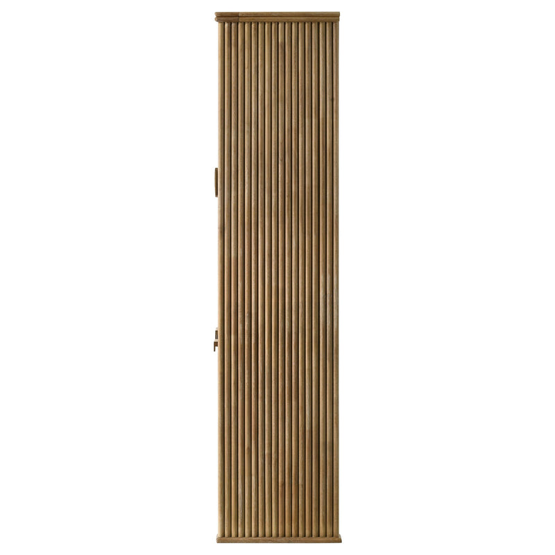 Adina 77-inch Tall Display Cabinet Distressed Light Brown - 193616