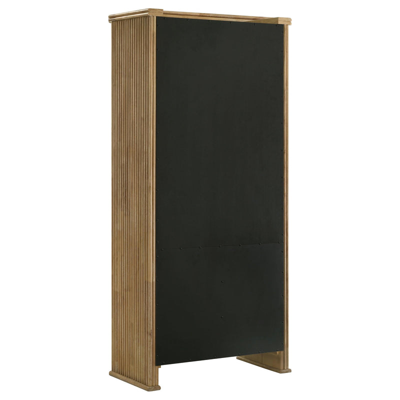 Adina 77-inch Tall Display Cabinet Distressed Light Brown - 193616