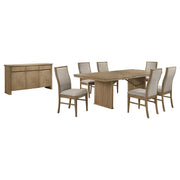 Adina 8-piece Extension Dining Set Distressed Light Brown - 193611-S8