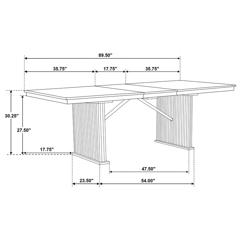 Adina 9-piece Extension Dining Set Distressed Light Brown - 193611-S9