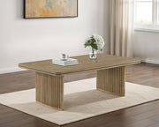 Adina Rectangular Wood Coffee Table Distressed Light Brown - 722858