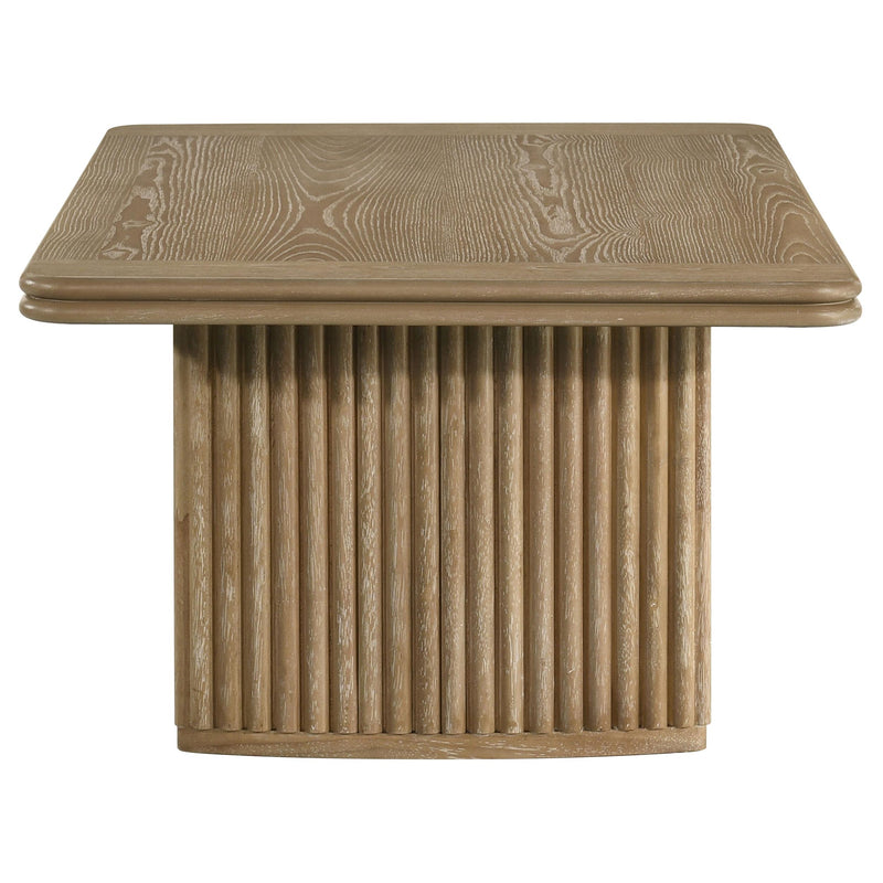 Adina Rectangular Wood Coffee Table Distressed Light Brown - 722858