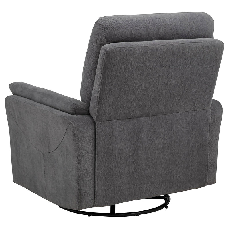 Adler Upholstered Power Swivel Glider Recliner Charcoal Grey - 610443P