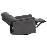 Adler Upholstered Power Swivel Glider Recliner Charcoal Grey - 610443P