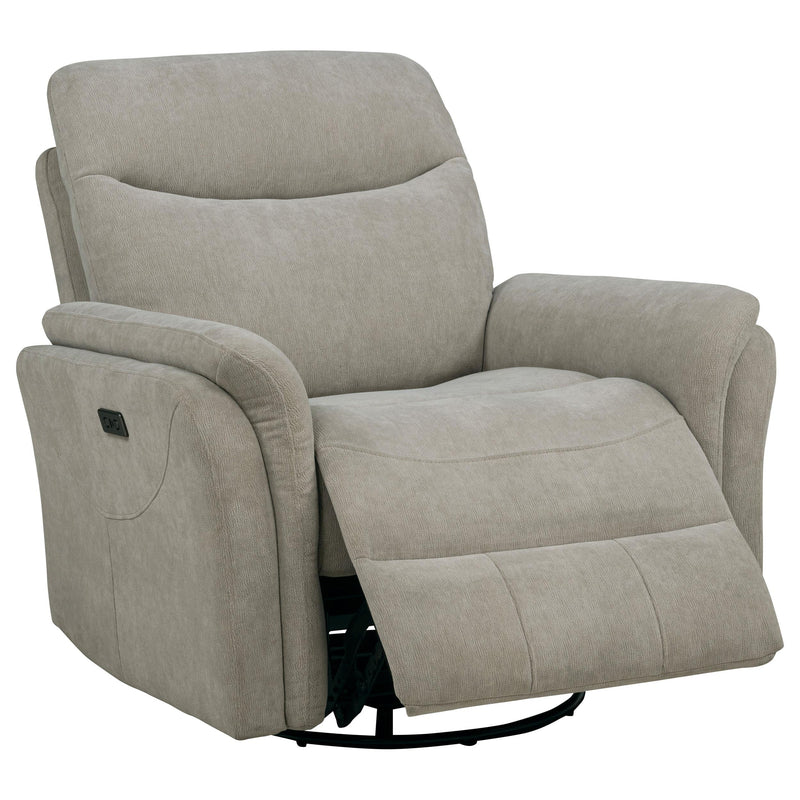 Adler Upholstered Power Swivel Glider Recliner Greige - 610423P