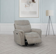 Adler Upholstered Power Swivel Glider Recliner Greige - 610423P