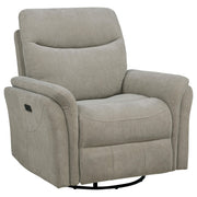 Adler Upholstered Power Swivel Glider Recliner Greige - 610423P
