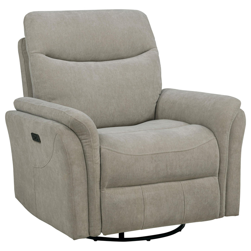 Adler Upholstered Power Swivel Glider Recliner Greige - 610423P