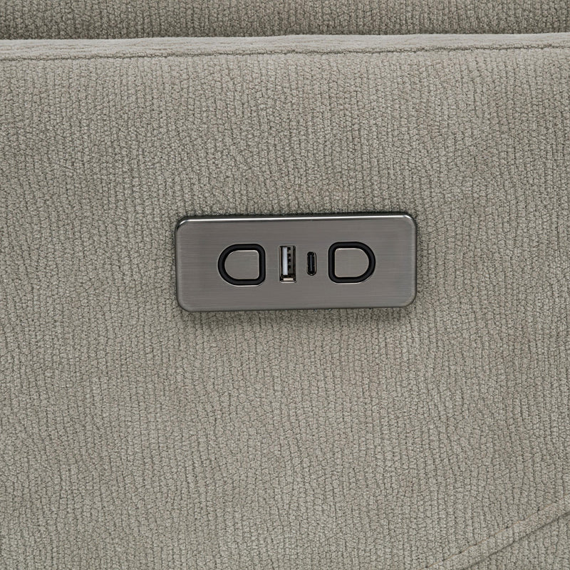 Adler Upholstered Power Swivel Glider Recliner Greige - 610423P