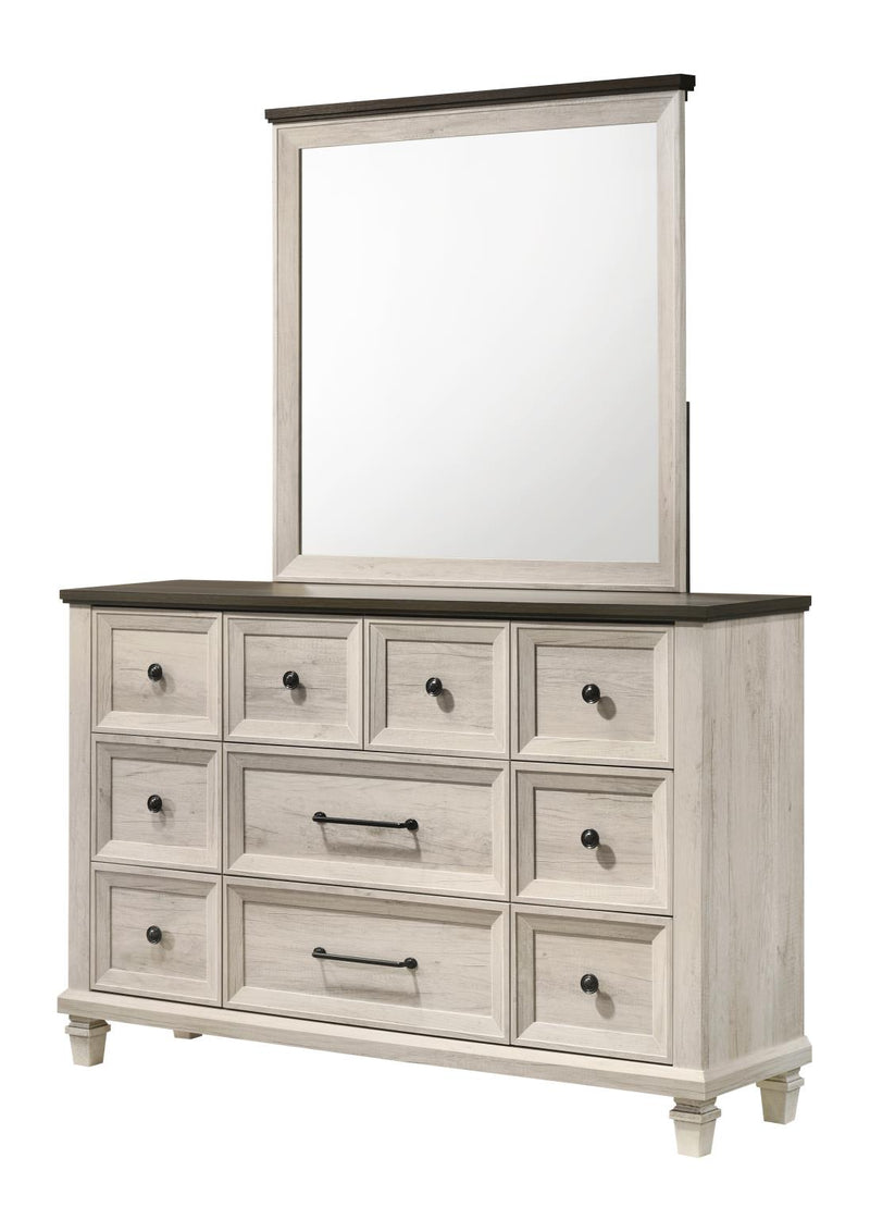 Adrian - White Mirror with Brown Accent - B337-M