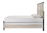 Adrian - White Panel Queen Bed with Brown Accent - B337-Q-Bed