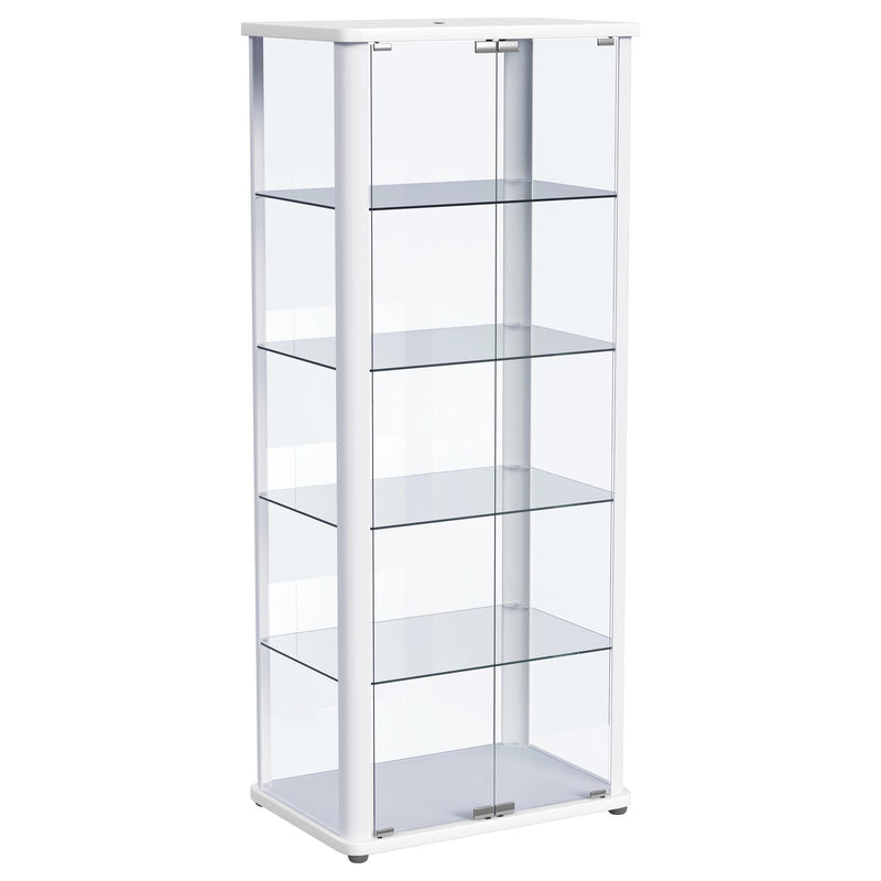 Aero 4-shelf Display Curio Cabinet with LED Lighting White - 950399