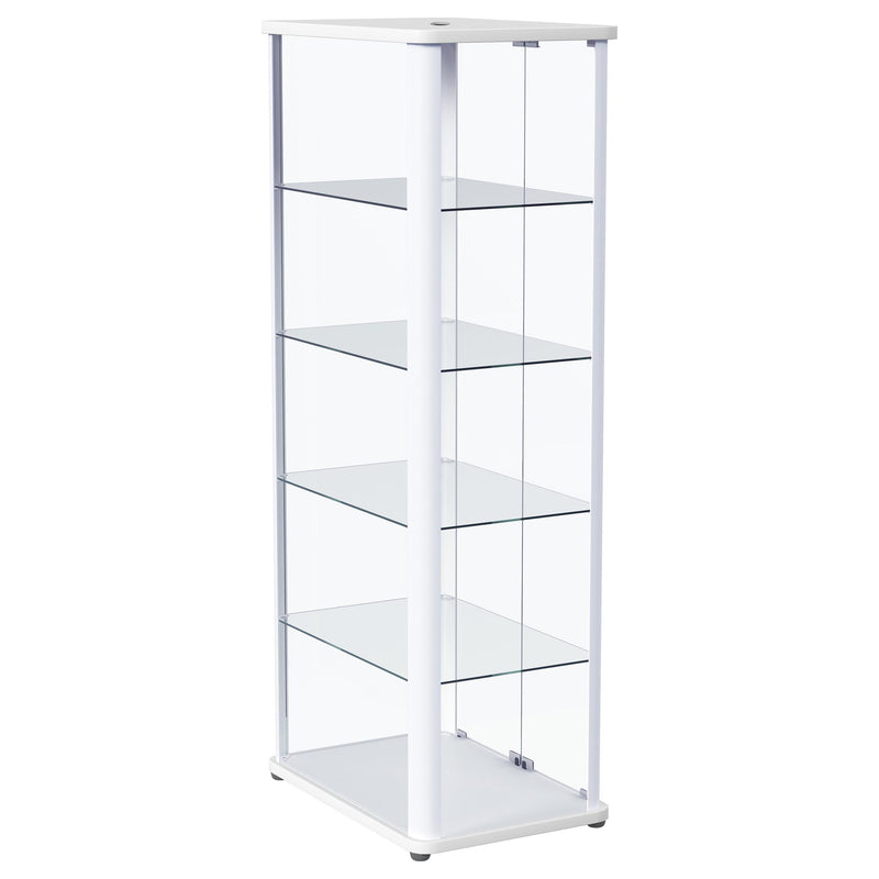 Aero 4-shelf Display Curio Cabinet with LED Lighting White - 950399