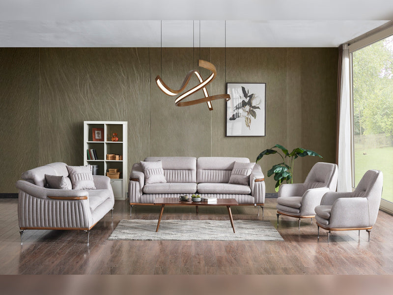 Ahsen 3-pieces (Sofa & Loveseat & Chair) Livingroom in Light Grey - 200-ELIF-AHS-MOD-LGRY-321