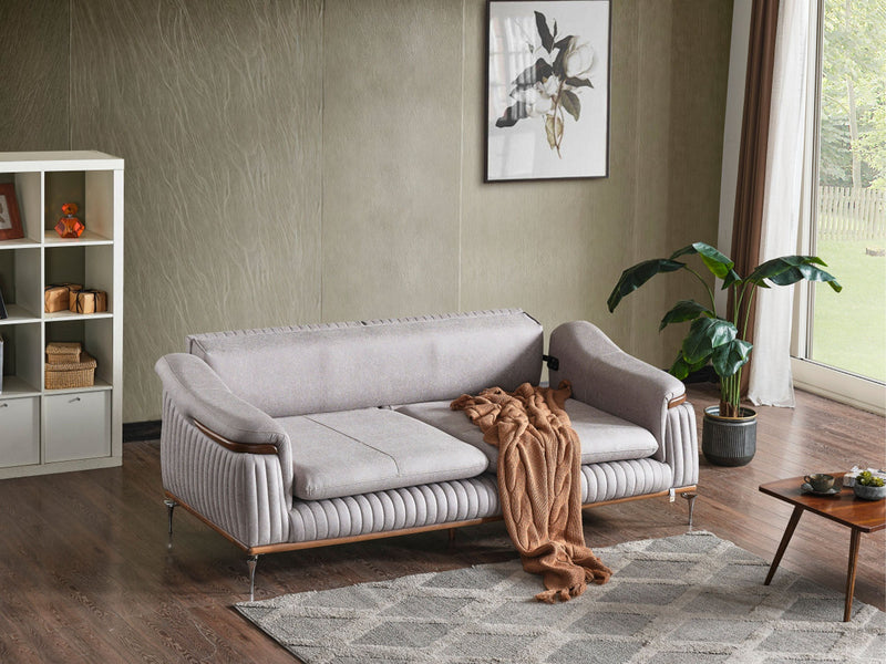 Ahsen 3-pieces (Sofa & Loveseat & Chair) Livingroom in Light Grey - 200-ELIF-AHS-MOD-LGRY-321