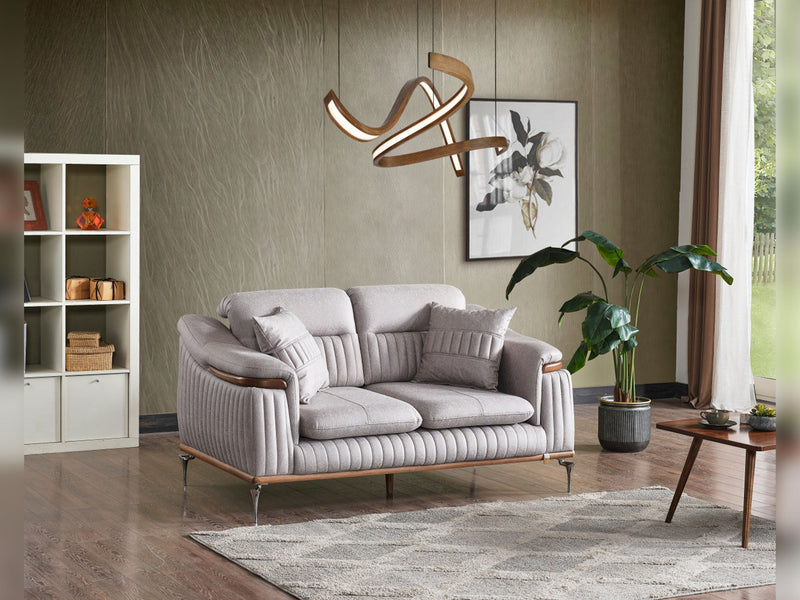 Ahsen 3-pieces (Sofa & Loveseat & Chair) Livingroom in Light Grey - 200-ELIF-AHS-MOD-LGRY-321