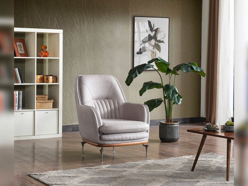 Ahsen 3-pieces (Sofa & Loveseat & Chair) Livingroom in Light Grey - 200-ELIF-AHS-MOD-LGRY-321