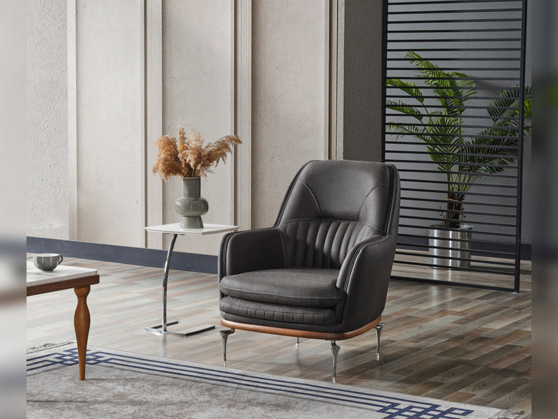 Ahsen 3-pieces (Sofa & Loveseat & Chair) Livingroom in Light Grey - 200-ELIF-AHS-MOD-LGRY-321