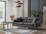 Ahsen 3-pieces (Sofa & Loveseat & Chair) Livingroom Set Dark Grey in Dark Grey - 200-AHS-MODDGRAY-321