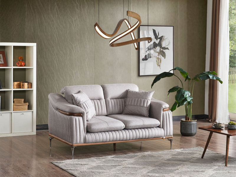 Ahsen 3-pieces (Sofa & Loveseat & Chair) Livingroom Set Light Grey in Light Grey - 200-AHS-MODLGRAY-321