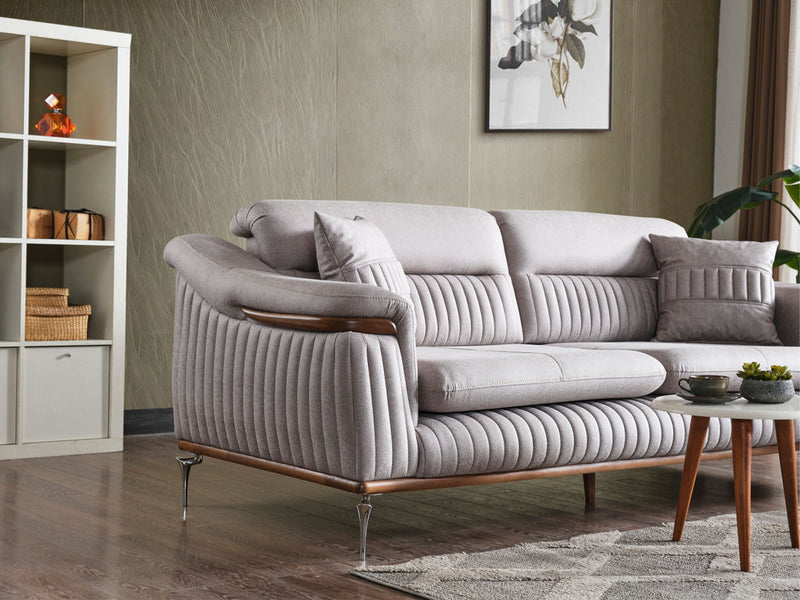 Ahsen 3-pieces (Sofa & Loveseat & Chair) Livingroom Set Light Grey in Light Grey - 200-AHS-MODLGRAY-321