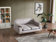 Ahsen 4-pieces (2 Sofa & 2 Chair) Livingroom Set Light Grey in Light Grey - 200-AHS-MODLGRAY-3311