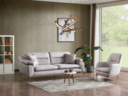 Ahsen 4-pieces (Sofa & Loveseat & 2 Chair) Livingroom Set Light Grey in Light Grey - 200-AHS-MODLGRAY-3211
