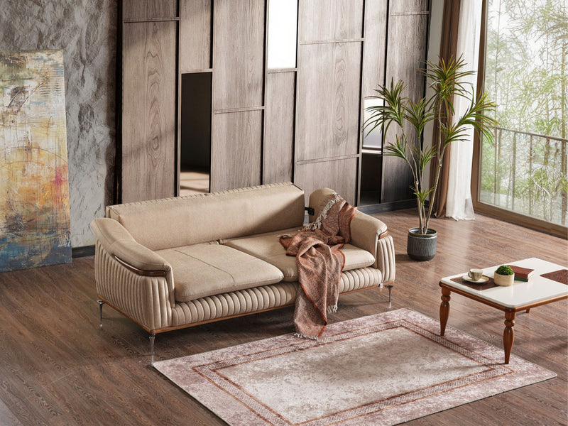 Ahsen Convertible Loveseat in Khaki - 200-ELIF-AHS-MOD-KHA-2