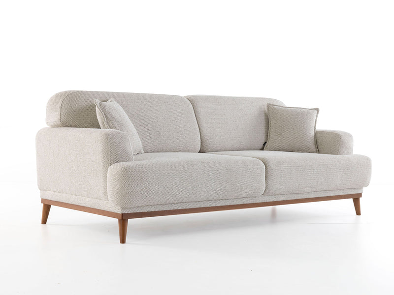 Aida 4-pieces (2 Sofa & 2 Chair) Livingroom in Cream - Brown - 200-ZEN-AID-CRE-BRO-3311