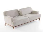 Aida 4-pieces (2 Sofa & 2 Chair) Livingroom in Cream - Brown - 200-ZEN-AID-CRE-BRO-3311