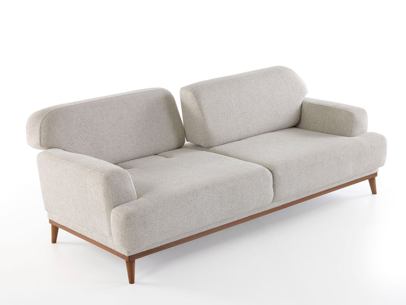 Aida 4-pieces (2 Sofa & 2 Chair) Livingroom in Cream - Brown - 200-ZEN-AID-CRE-BRO-3311