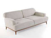 Aida 4-pieces (2 Sofa & 2 Chair) Livingroom in Cream - Brown - 200-ZEN-AID-CRE-BRO-3311