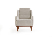 Aida 4-pieces (2 Sofa & 2 Chair) Livingroom in Cream - Brown - 200-ZEN-AID-CRE-BRO-3311