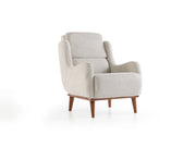Aida 4-pieces (2 Sofa & 2 Chair) Livingroom in Cream - Brown - 200-ZEN-AID-CRE-BRO-3311